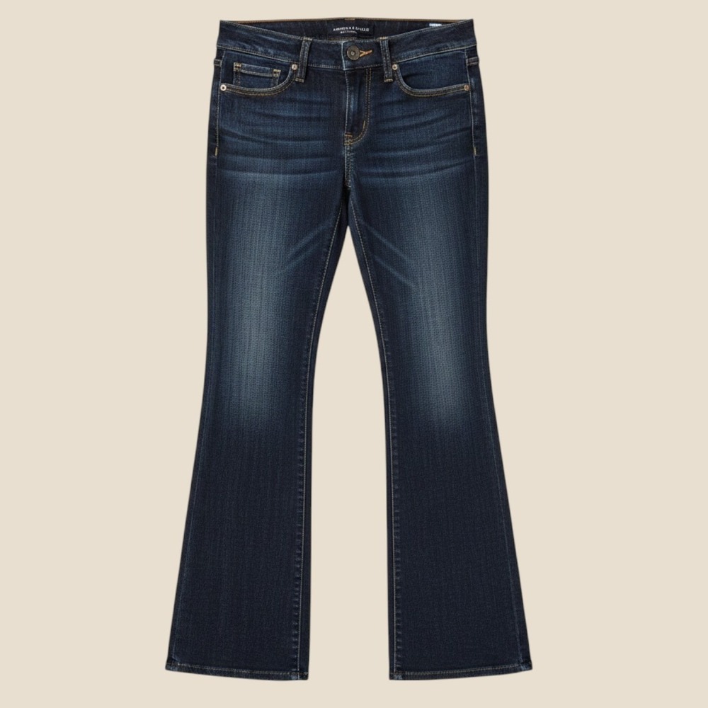 Flare Jeans American Eagle Artist Stretch 2 Long Dark Wash Faded Y2K Indie